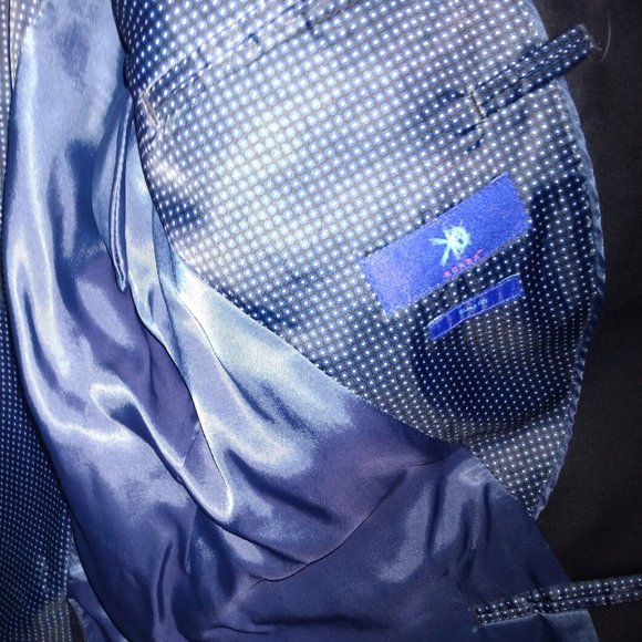 NAVY 100% WOOL 48R EGARA SLIM FIT TWO BUTTON PROM - Picture 3 of 5